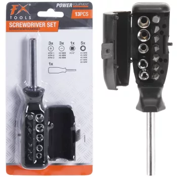 Csavarhúzó Tartó + 12 db Bit