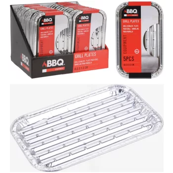 BBQ Alumínium Grill Tányér 5 db 185X115X10mm
