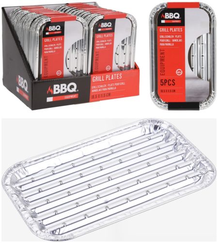 BBQ Alumínium Grill Tányér 5 db 185X115X10mm