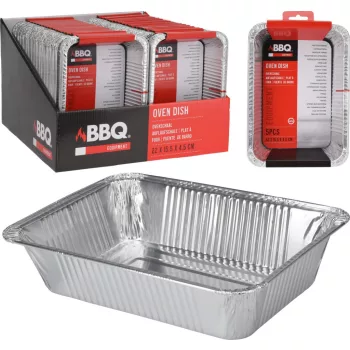 BBQ Alumínium Tál Szett 4db 220x155x48mm
