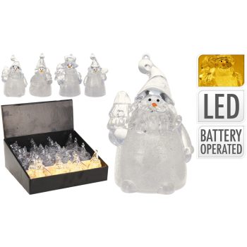   AX5301450 Karácsonyi Hóember LED meleg fehér 100mm 4 Féle 16db/Kínáló