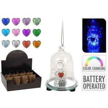 ABR210080 Ledes Csengő Angyalkával 8cm 12db/Kínáló