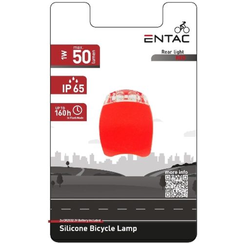 AVIDE Entac Biciklilámpa 1 Db Plasztik Piros