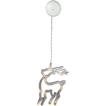   Entac Karácsonyi Ablakdekoráció Rénszarvas 10 LED meleg fehér 3xAAA nt.