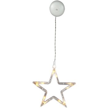   Entac Karácsonyi Ablakdekoráció Csillag 10 LED meleg fehér 3xAAA nt.