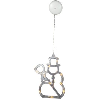   Entac Karácsonyi Ablakdekoráció Hóember 10 LED meleg fehér 3xAAA nt.