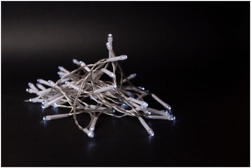 Entac Karácsonyi Beltéri Füzér 10 LED hideg fehér 1,3m (2AA nt.)
