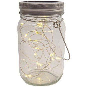   Entac Napelemes IP44 Üveg 20 LED fényfüzérrel meleg fehér