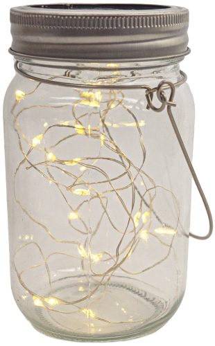 Entac Napelemes IP44 Üveg 20 LED fényfüzérrel meleg fehér