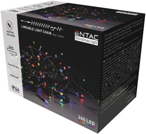 Entac Karácsonyi IP44 240 LED Sorolható  Füzér MC 24m adapter nélkül
