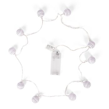   Entac Karácsonyi Beltéri Füzér Fém golyó 10 LED meleg fehér 1,3m (2AA nt.)