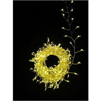   Entac Karácsonyi IP44 400 LED Fürtös Arany Drótfüzér meleg fehér 6.7m