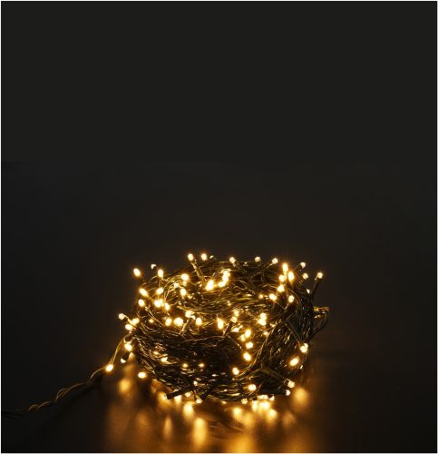 Entac Karácsonyi IP44 100 LED Füzér meleg fehér 10m Leszúrható Napelemes Konzollal