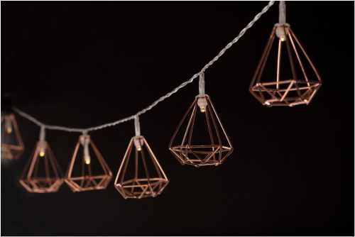 Entac Karácsonyi Beltéri Füzér Fém kerettel 10 LED meleg fehér 1,65m (2AA nt.)