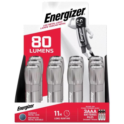 Energizer Compact Metal Elemlámpa (12db/Kínáló), 3xAAA elemet tartalmaz