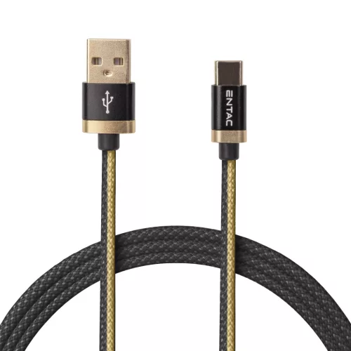 Entac Töltőkábel USB A -> C Fashion King Fekete 100cm