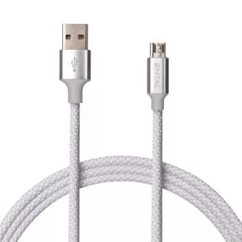 Entac Töltőkábel USB A -> Mikro Charmer Ezüst 150cm