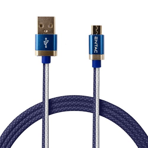 Entac Töltőkábel USB A -> Mikro Fashion King Kék 100cm