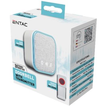   AVIDE Entac Elemes Ajtócsengő 3xAA nem tart, Elemes IP44 Adókészülékkel 1xCR2032 tart.