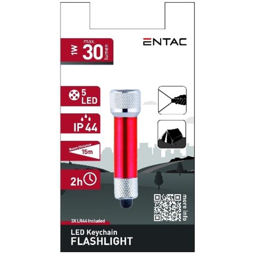 AVIDE Entac Elemlámpa 5Led Kulcstartós Piros