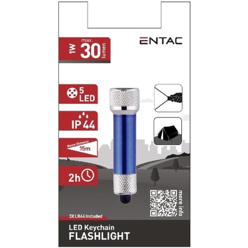 AVIDE Entac Elemlámpa 5Led Kulcstartós Kék