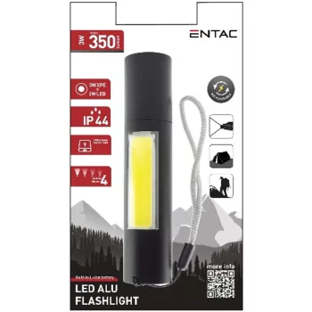   AVIDE Entac Elemlámpa Újratölthető 3W 1200Mah (Powerbank Funkció) Csuklópánttal