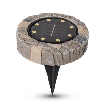   Entac Kerti Szolár Talajlámpa, 12db meleg fehér SMD LED, Mozaik