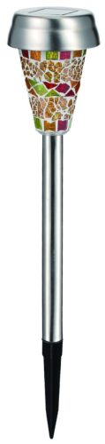 Entac Kerti Szolár Lámpa 400mm Rozsdamentes acél Színes Mozaik Üveg 1 LED 12/display