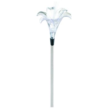   Entac Kerti Szolár Lámpa 34cm RGB Rozsdamentes acél liliom forma