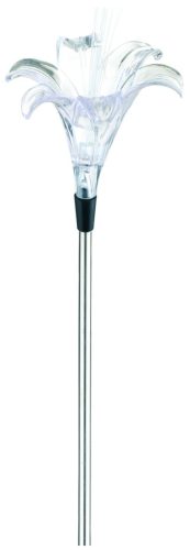 Entac Kerti Szolár Lámpa 34cm RGB Rozsdamentes acél liliom forma