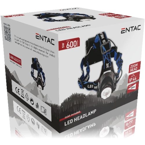 AVIDE Entac Fejlámpa Fókuszálható 5W Alu + 4Db Agfaphoto Hd