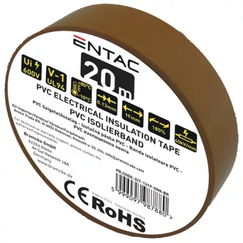 Entac Szigetelőszalag 0.13x19mm Barna 20m