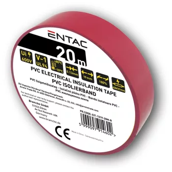 Entac Szigetelőszalag 0.13x19mm Piros 20m