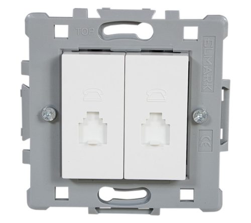 SPLENDOR EL06232 DOUBLE PHONE SOCKET WHITE