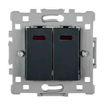 SPLENDOR EL0612 2 BUTTONS 1 WAY SWITCH WITH LIGHT BLACK