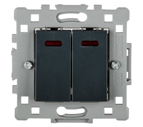 SPLENDOR EL0612 2 BUTTONS 1 WAY SWITCH WITH LIGHT BLACK