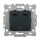 SPLENDOR EL0612 2 BUTTONS 1 WAY SWITCH WITH LIGHT BLACK