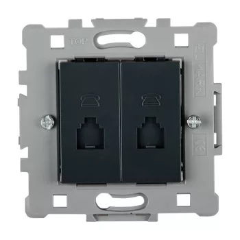 SPLENDOR EL06232 DOUBLE PHONE SOCKET BLACK