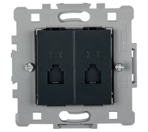 SPLENDOR EL06232 DOUBLE PHONE SOCKET BLACK