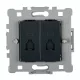SPLENDOR EL06232 DOUBLE PHONE SOCKET BLACK