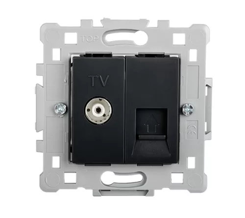 SPLENDOR EL0645 TV(FEMALE), COMPUTER SOCKET BLACK