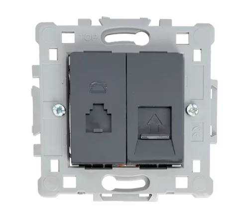 SPLENDOR EL0646 PHONE, COMPUTER SOCKET BLACK