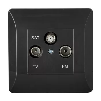 SPLENDOR EL0668 TV, FM, SAT SOCKET BLACK