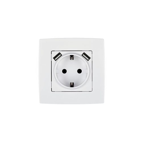 ELMARK City Német Típusú Dugalj+2 Usb Fehér