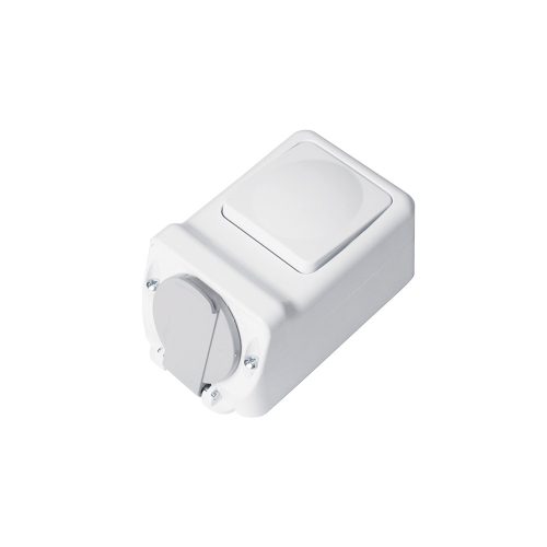 ELMARK Socket+One Button One Way Switch 16А 250V, Ip44