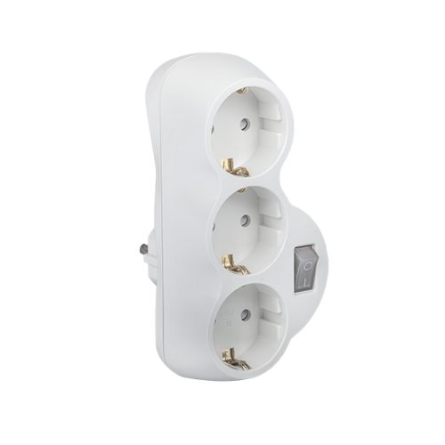 ELMARK Adapter Tripla Fehér Kulccsal