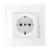GERMAN TYPE SOCKET 16A GLASS FRAME WHITE+C. BOX
