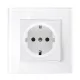 GERMAN TYPE SOCKET 16A GLASS FRAME WHITE+C. BOX