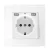 GERMAN TYPE SOCKET 16A 2XUSB GLASS FRAME WH+C. BOX