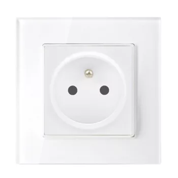 FRENCH TYPE SOCKET 16A GLASS FRAME WHITE+C. BOX